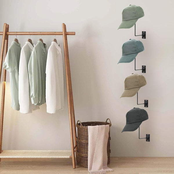 TiciKim Pack of 4 Cowboy Hat Rack Metal Hat Holder Wall Mounted Hat Hanger for Wall Display, Cowboy Hat Holder Organizer Multifunctional Organizer