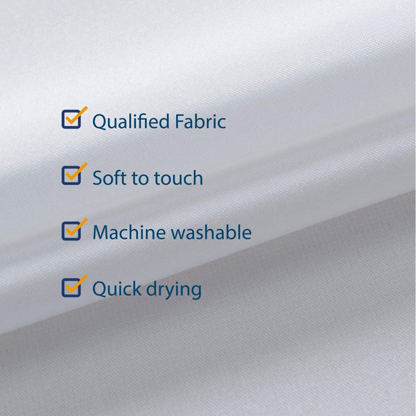 N&Y HOME Fabric Shower Curtain or Liner 36 X 72 Inches Bath Stall Size with 2 Bottom Magnets, Hotel Quality, Washable, Water Repellent, White Spa