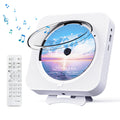 MICOCIOUS Bluetooth Portable Home CD Music Player with Remote Control, Timer, Built-in Speakers and LED Display - FM Radio Boombox (White)