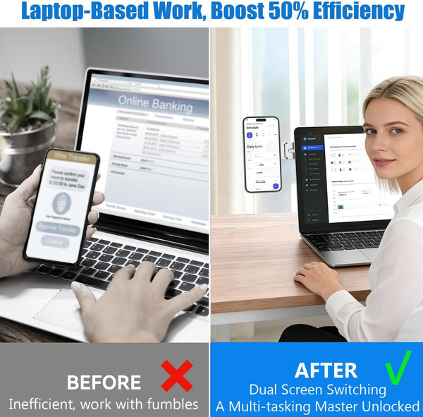 Magnetic Phone Holder for Laptop for Magsafe for Iphone 16/15/14/13/12 & All Phones, 180ÃÂ°Adjustable Phone Side Mount for Computer Monitor for