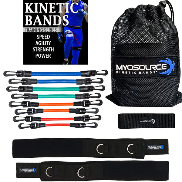 Leg Speed & Agility Resistance Bands - Athletic Performance/Fitness Training for All Ages - 4 Resistance Levels, Stretch Strap, Digital Training