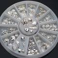 120Pcs/Pack Sliver Nail Art Decorations Mini Ocean Accessories Nail Art Rhinestones Silver Shell Conch Nail Charms Manicure Decor DIY Nail
