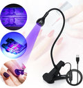 UV Nail Lamp - UV Light for Gel Nails, Flash Cure Lamp, LED Gooseneck Flash Cure Lamp for Nails, Manicure Dryer Black Light with Clamp, 365+395nm