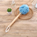 Loofah Back Scrubber, Wooden Handle Bath Sponge Lufa Shower Brush, Soft Nylon Mesh Back Cleaner Washer, Body Brush for Women Kids Bathroom Shower