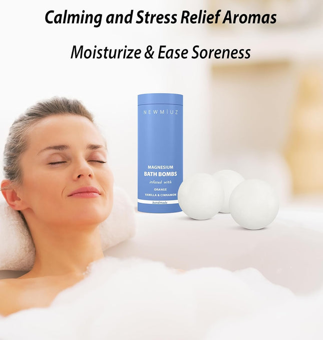 Magnesium Bath Bombs Post Workout Recovery Sore Muscles Tension Epsom Salt Luxur