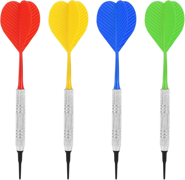 Accmor 12 Pcs Soft Tip Darts, Plastic Tip Darts Set, Attach Extra 100 Black 2BA Replacement Tips, Soft Tip Darts for Ele