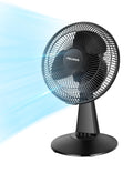 PELONIS Table Fan 12-Inch, 120° Oscillating Table Fan Small Portable Electric Plug-In Desk Fan with 3-Speeds, 126° Adjustable Tilt Head for
