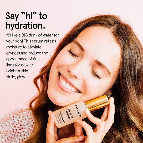 grace & stella Award Winning Hyaluronic Acid Serum (50ml/1.7 fl oz) Hydrating Hyaluronic Acid Serum for Face - Acido Hialuronico for Women -