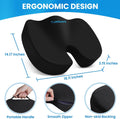 TushGuard Seat Cushion for Office Chair, Memory Foam Chair Cushion, Black Black Large