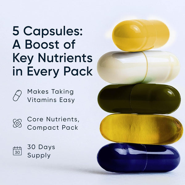 Planet 3 Vitamin Packs with Core Supplements | Heart, Eye and Immune Support with Elderberry Vitamin C and Zinc, Multivitamin, Omega 3, Vitamin D,