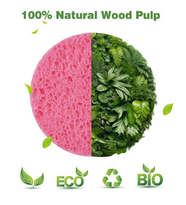 METUUTER 50 PCS Compressed Facial Sponges for Estheticians- 100% Natural Cellulose Face Sponge Professional Cosmetic Spa Sponges for Face
