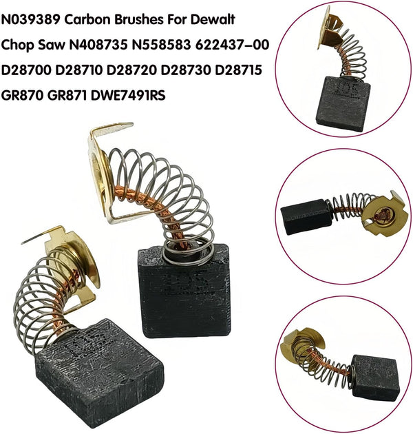 N039389 Carbon Brushes For Dewalt D28700 D28710 D28720 D28730 D28715 | GR870 GR871 DWE7491RS N408735 N558583 622437-00 Chop Saw (4pcs)