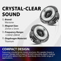 Warzone 2X WZ20TW 2.88-Inch Super Tweeter Speaker, 4 Ohm, 1000W Total Max Power, 105dB Sensitivity, Titanium Diaphragm, CCAW Voice Coil for Pro