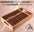 Mantello Cigars Spanish Cedar Cigar Tray - Adjustable Divider, Fits Large Humidors, for Humidor or Walk-in Closet 12.5" x 7.5"x 2.25"