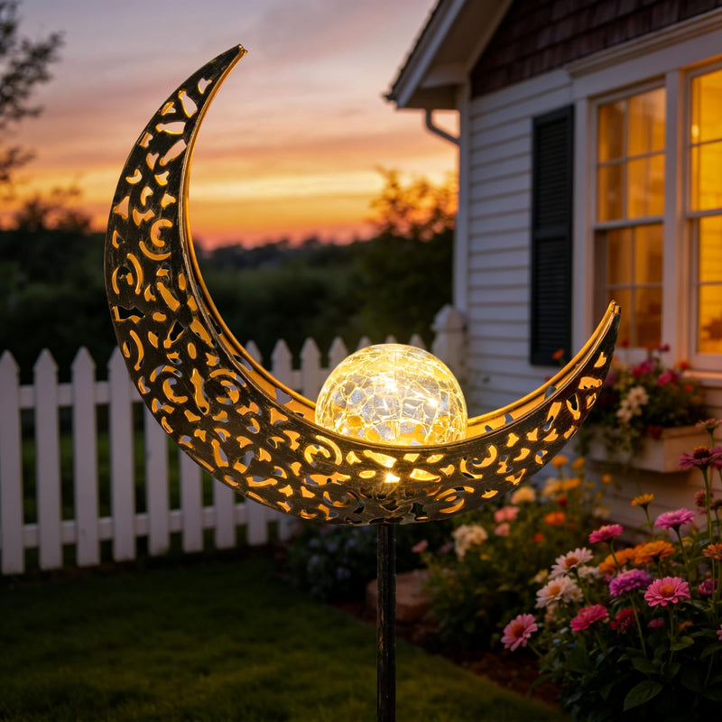Homeimpro Moon Solar Lights Outdoor Garden Decor Gifts for Mom Women,Waterproof Stakes Yard Decorations for Lawn, Patio Accessories, Backyard
