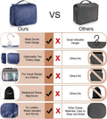 Elviros Hanging Toiletry Bag for Men PU Leather Shaving Dopp Kit (Blue) | 3-in-1 Waterproof Travel Organizer with Separate Compartments for