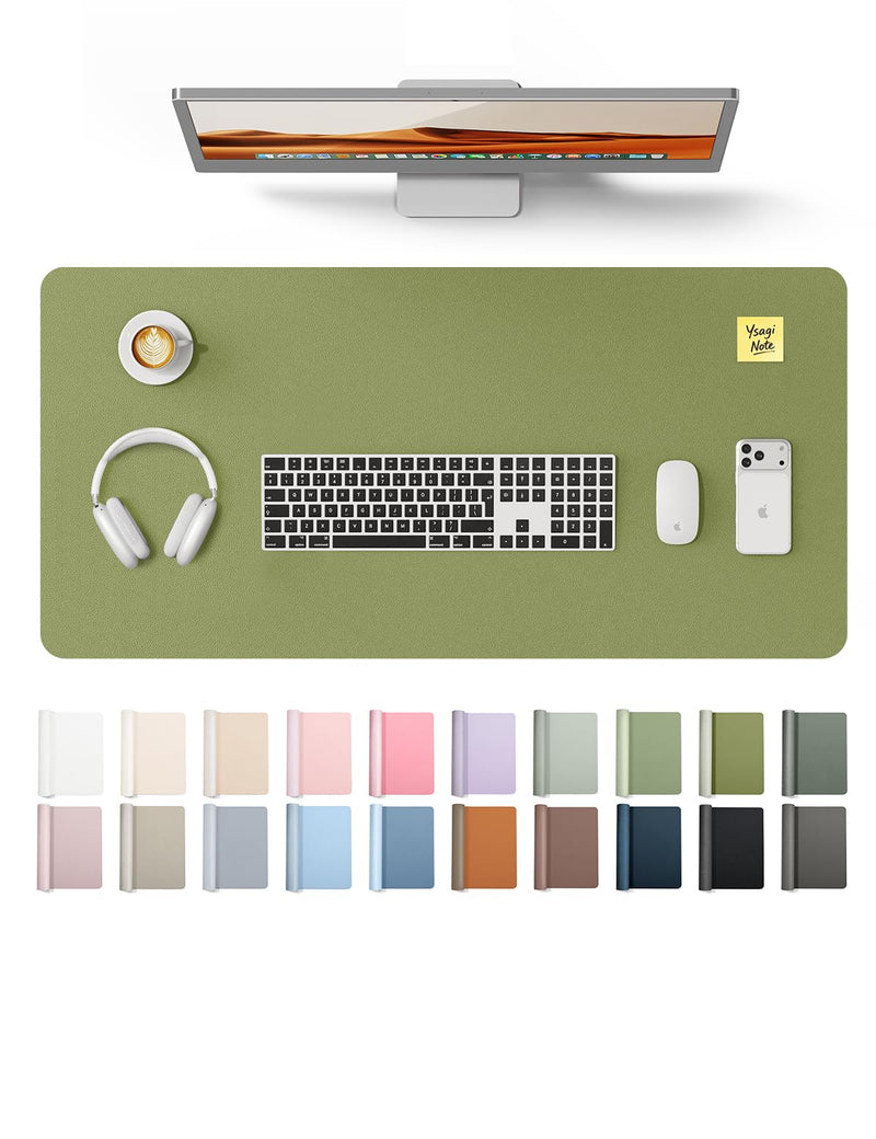 Ysagi Leather Desk Protector, Office Mat, Large Mouse Pad, Non-Slip PU Leather Blotter, Laptop Desk, Waterproof Writing Pad for Office and Home