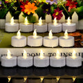 Battery Operated Flameless Tea Lights, Led Flickering Electric Votive Candle 24 Pack Realistic and Bright for Seasonal, Festive Celebrations and