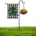 Garden Flag Holder Stand and Shepherds Hooks, 48 Inch Height with 1/2 Thick Metal Pole-Outdoor Lawn Yard Stake for Small 12x18, Solar Lights-Mini