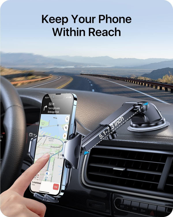 andobil Military-Grade Phone Holders for Your Car 【89+ LBS Strongest Suction & Metal Clip】 2026 Ultimate Car Phone Holder, Dashboard Windshield