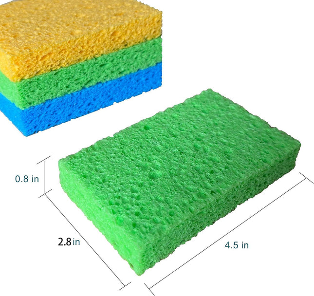 36 Pk Pop-Up Compressed Cellulose Sponges, Heavy Duty Scrub Kitchen Sponge, Clean Tough Messes without Scratching Eco Fr