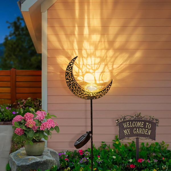 Homeimpro Moon Solar Lights Outdoor Garden Decor Gifts for Mom Women,Waterproof Stakes Yard Decorations for Lawn, Patio Accessories, Backyard