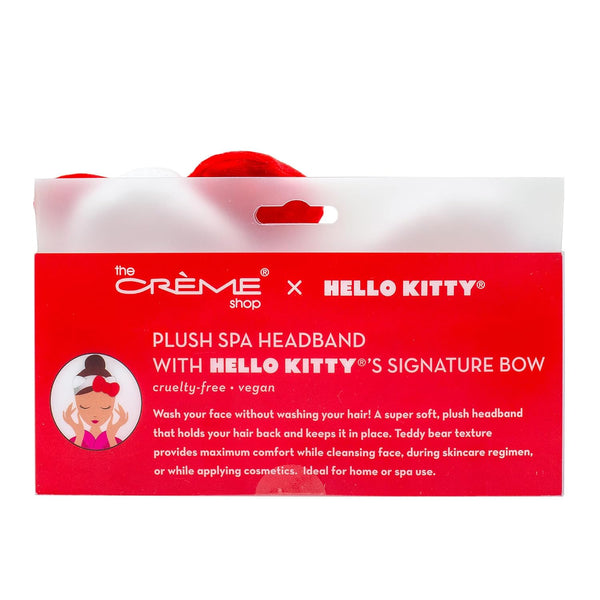 The CrÃÂ¨me Shop Hello Kitty X Plush Spa Headband with Hello Kitty'S Signature Bow, Face Wash Hair Band for Women