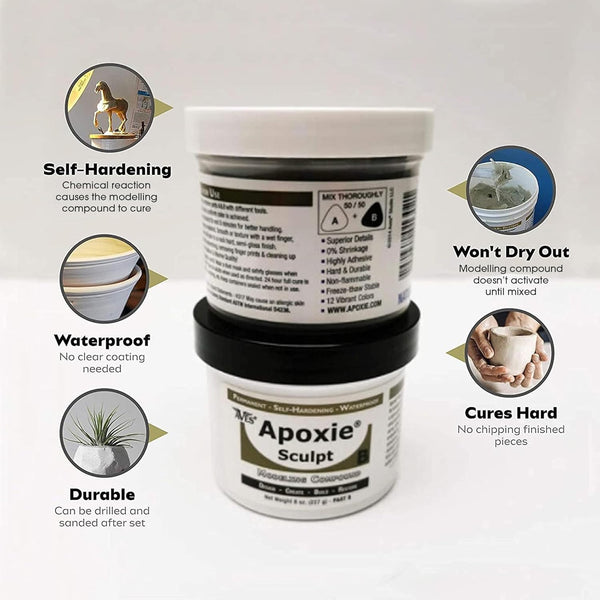 Aves Apoxie Sculpt - 2 Part Modeling Compound (A & B) - 1 Pound, Apoxie Sculpt for Sculpting, Modeling, Filling, Repairing, Simple to Use and