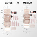 Everfun Travel Toiletry Bag with Hanging Hook and Leakproof Wet/Dry Compartments, Large Capacity Makeup Cosmetic Organizer for Women, 12x9x4.5
