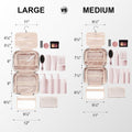 Everfun Travel Toiletry Bag with Hanging Hook and Leakproof Wet/Dry Compartments, Large Capacity Makeup Cosmetic Organizer for Women, 12x9x4.5