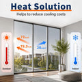 WPCTEV One Way Window Film, Daytime Privacy Mirror Window Tint, Static Cling Reflective Window Film Heat Control UV Blocking & Glare Reduction for