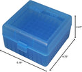 MTM 100 Round Rifle Ammo Box 17, 204, 223, 5.56x45, 6x47, Clear Blue Clear Blue Small