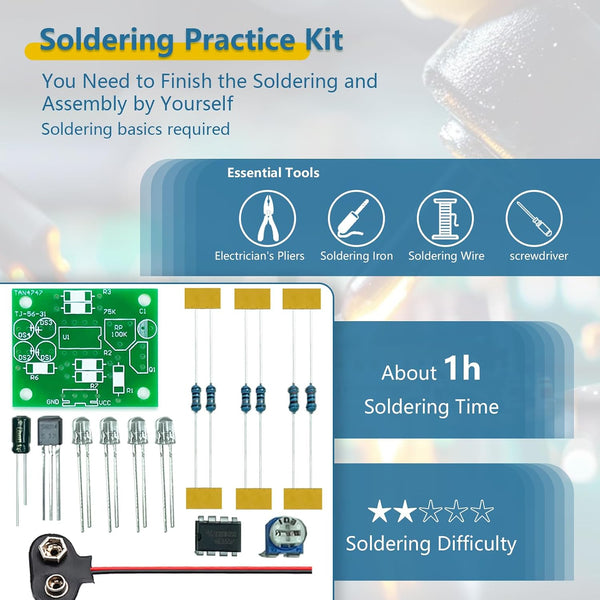 EI Electronic Breathing Light Soldering Practice kit LED Electronic Assembly kit Soldering Iron kit Electronics Component Teenage Engineering
