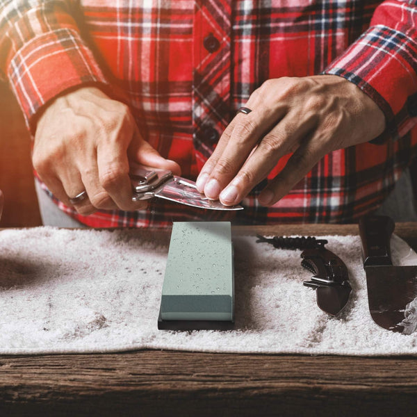 KEENBEST Actual Grit Premium Material Sharpening Stone 2 Side 400 1000 Whetstone Set Kitchen Knife Sharpener Stone Wet Stones for Sharping Knives