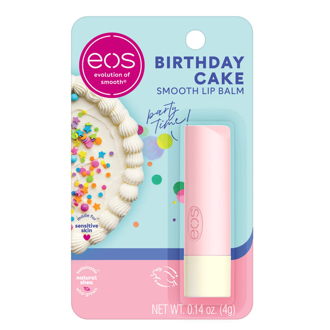 Eos Natural Shea Lip Balm- Birthday Cake, All-Day Moisture Lip Care Products, 0.