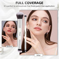 START MAKERS 2-in-1 Makeup Brushes Dual-ended Contouring Foundation Brush 2 Pack Concealer Brush Face Eyebrow Eyeshadow Brush for Liquid, Powder,