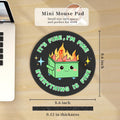 Hancynir 2Pcs Funny Mouse Pad, Dumpster on Fire Round Mousepad for Desk 00-2 Dumpsters Blue & Green