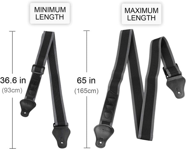 Mr.Power Guitar Strap 36.6in - 65in with 3 Pick Holders for Electric Acoustic Guitar, Nylon Strap for Your Family Friend Love Guitarists