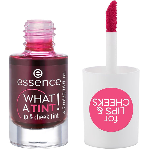 essence What a Tint! Lip & Cheek Stain (01 | Kiss from a Rose) | 2-in-1 Long-Lasting, Buildable, Non-Sticky, Transfer-Proof, Liquid Blush; Vegan &