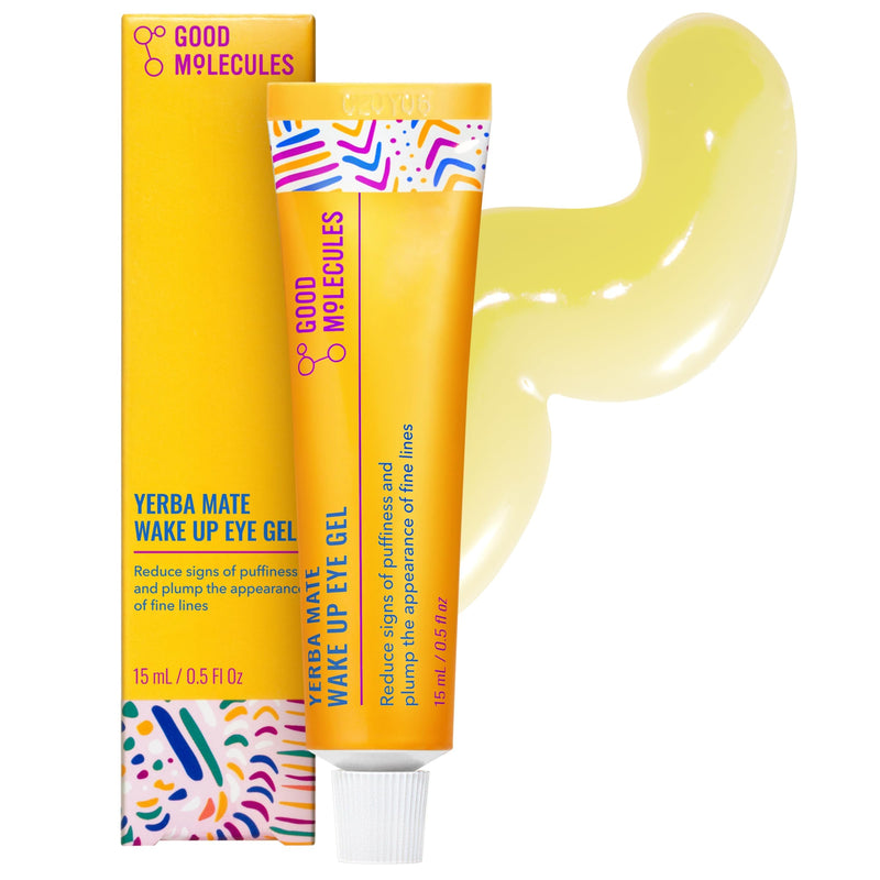 Good Molecules Yerba Mate Wake up Eye Gel - Yerba Mate, Hyaluronic Acid and Caffeine to Hydrate, Minimize Puffiness and Swelling - Skincare for Face