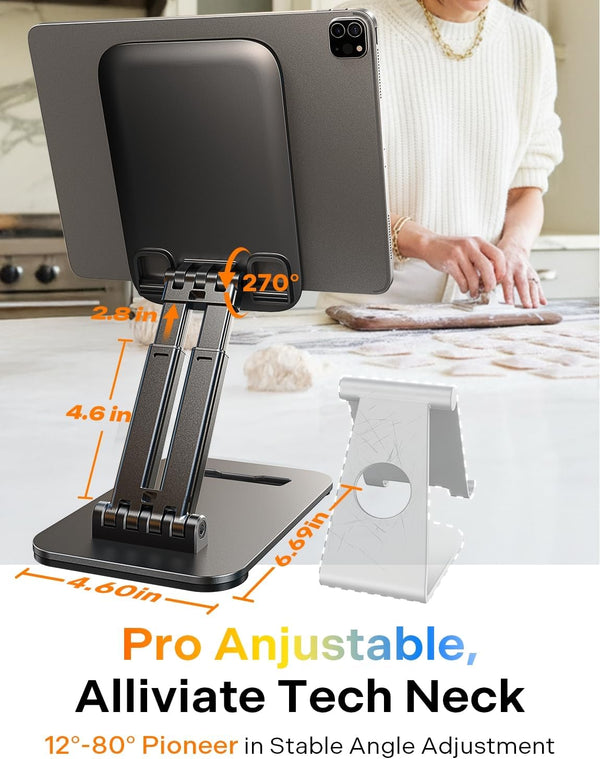 LISEN for iPad Stand Tablet Holder for Desk, Office Desk Accessories for Men Women Kids Tablet Gifts, Office Home Essentials Gadgets Portable