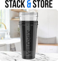 VELOMIX -2 Pack- 28 oz Protein Shaker Bottles for Protein Mixes - 2x Wire Whisk | Leak Proof Shaker Cups for Protein Shakes | Protein Shaker