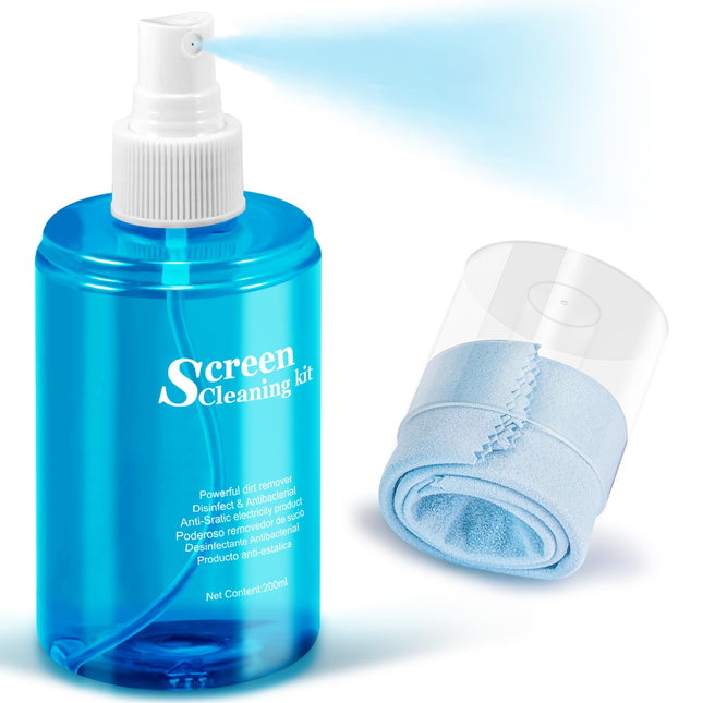 Car Screen Cleaner Spray, Walrfid TV Computer Laptop Touchscreen Mist Cleaning Kit Wipe for CD Disc DVD VCD, Electronic 