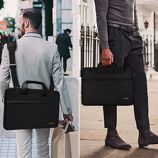 Hseok Slim Laptop Shoulder Bag 13-14 Inch Handbag with Small Case Compatible with Macbook Pro 14" M4/M3/M2/M1 2025-2021, 13.3" Mac Air/Pro, XPS