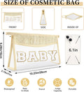 Small Boho Straw Clear Baby Makeup Bags for Women&Girls, Zipper Cosmetic Bag Chenille Varsity Letter Patch Bag, Preppy Cute Toiletry Pouch, Trendy