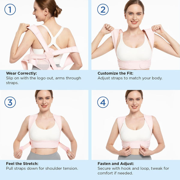 Vicorrect Posture Corrector for Women - Upper Back Brace Adjustable & Breathable for Posture Correction: Neck Shoulder & Upper Back Pain Relief