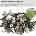 100 Pcs Fence Wire Clamps, Stainless Steel Wire Clips Mount Welded Wire to Vinyl, Wood or Metal Fence (for 12-16 Gauge Wire Fencing) 100 Pcs Clamps