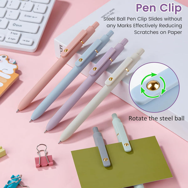 FIOVER Gel Pens, 6pcs 0.7mm Fine Point Black Ink, Quick Dry Smooth Writing Pens for Journaling, Nurse Aesthetic Cute Office School Supplies, Gifts
