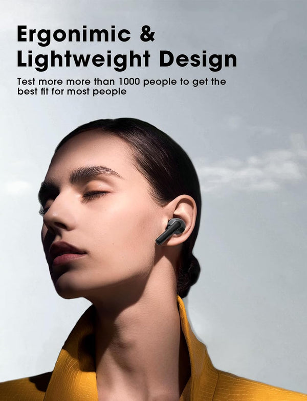 Wireless Earbuds, Bluetooth Ear Buds with Big Bass Stereo Sound, 48 Hours Playtime, Lightweight In-Ear Fit Earphones, IPX7, Hands-Free Calls with