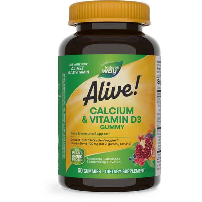 Nature'S Way Alive! Daily Calcium & Vitamin D3 Gummies, Bone Support*, Immune Su